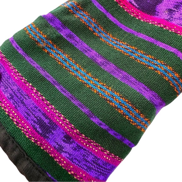 Vintage 70s Baja Jacket Embroidered Guatamalan Coat Colorful Floral Stripes | XL - Picture 7 of 14